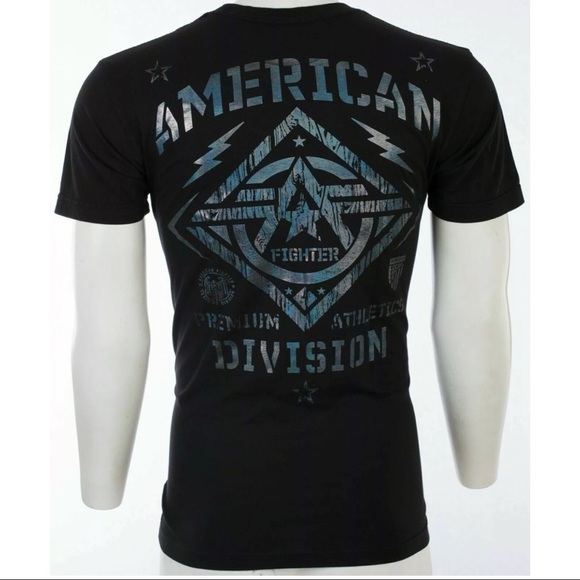 AMERICAN FIGHTER New Mexico Black Hologram Athletic Mens Crewneck T-shirt L-3XL - Picture 5 of 7